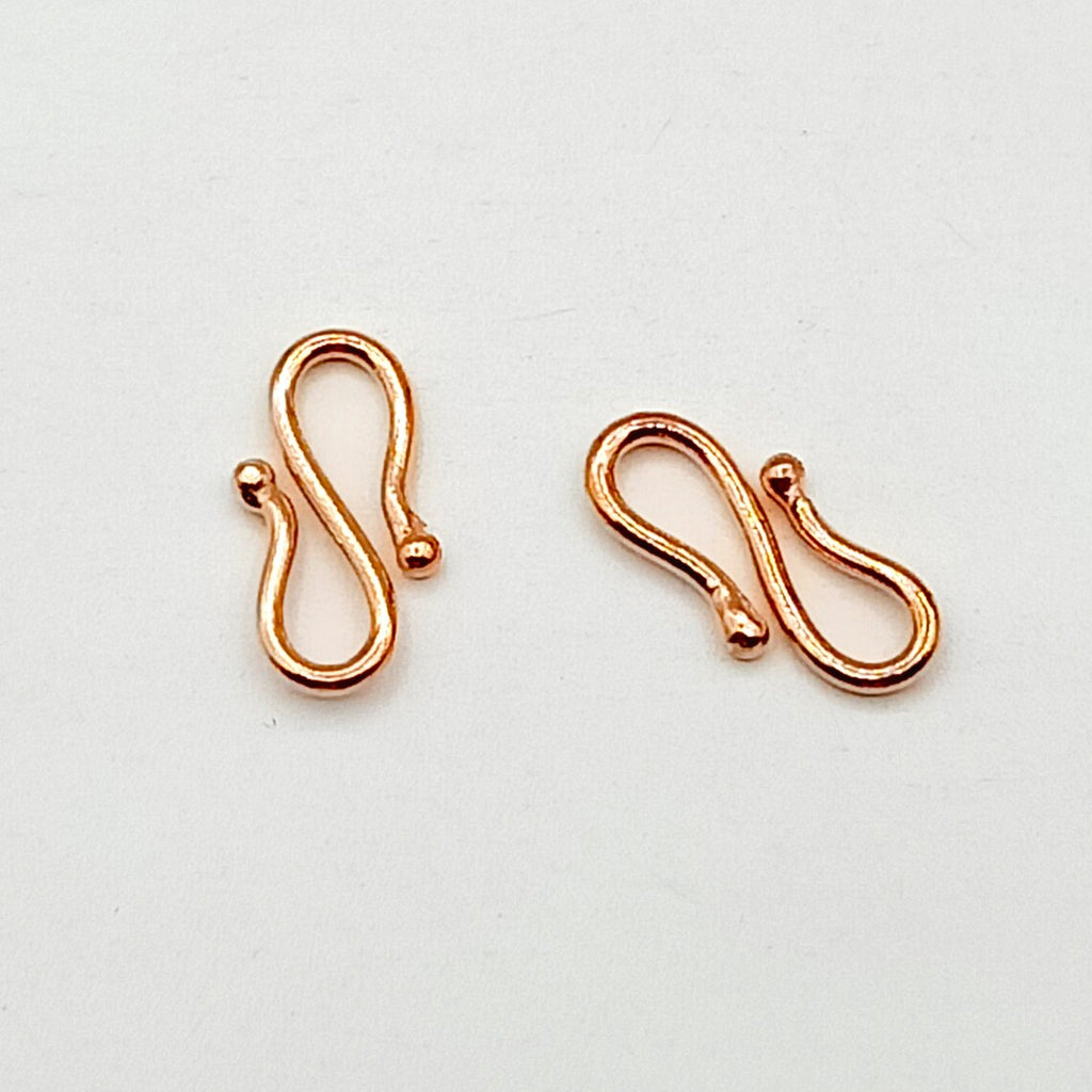 S Hook Lock Clasp – Gold, Silver & Rose Gold Plated Copper | Jewelry Making Findings (17mm, 2 Pcs)