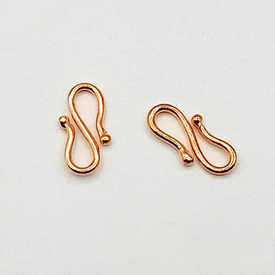 S Hook Lock Clasp – Gold, Silver & Rose Gold Plated Copper | Jewelry Making Findings (17mm, 2 Pcs)