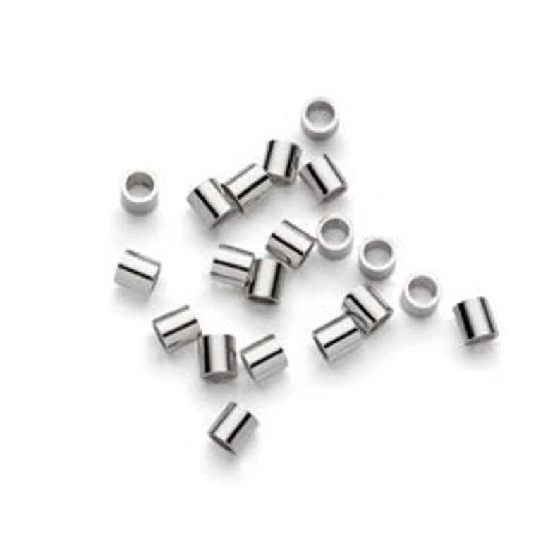 2mm Crimp Tubes – Silver Plated & E-Coated | Jewelry Making Crimp Beads