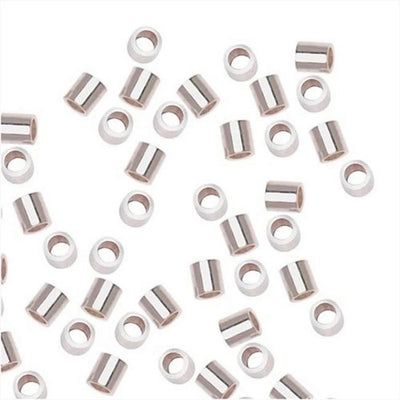 2mm Crimp Tubes – Silver Plated & E-Coated | Jewelry Making Crimp Beads