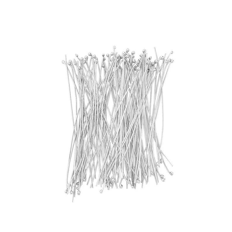 50mm Long Lasting Plated Head Pins – E-Coated Feather Weight | 27 Gauge Jewelry Making Findings