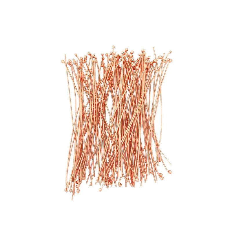 50mm Long Lasting Plated Head Pins – E-Coated Feather Weight | 27 Gauge Jewelry Making Findings