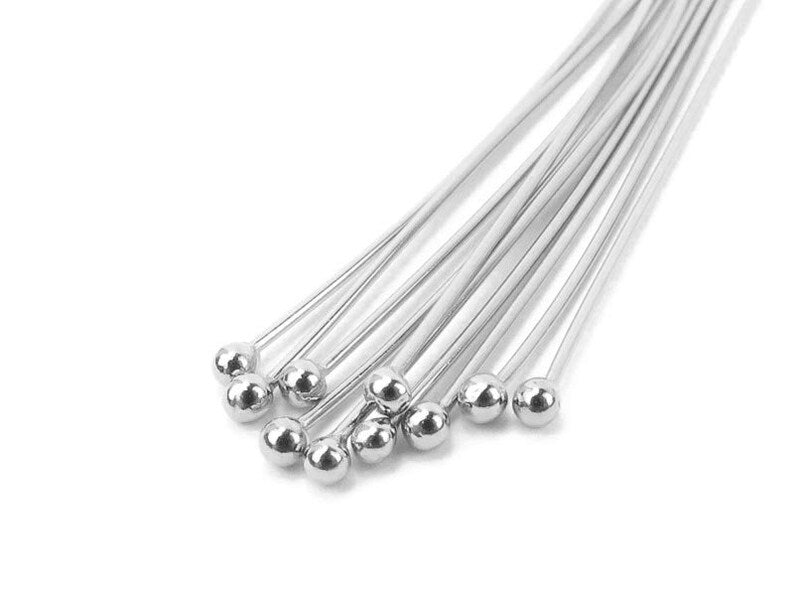 50mm Ball Head Pins (22 Gauge) – Gold, Silver & Rose Gold Plated Copper | Jewelry Making Findings