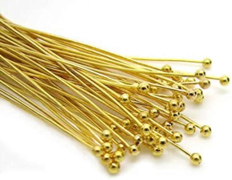 50mm Ball Head Pins (22 Gauge) – Gold, Silver & Rose Gold Plated Copper | Jewelry Making Findings