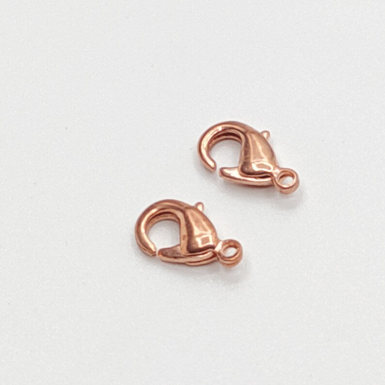 12mm Lobster Clasp – Gold, Silver, Rose Gold & Bare Brass | Jewelry Making Findings (5 Pcs)