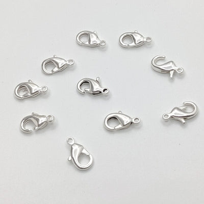 12mm Lobster Clasp – Gold, Silver, Rose Gold & Bare Brass | Jewelry Making Findings (5 Pcs)