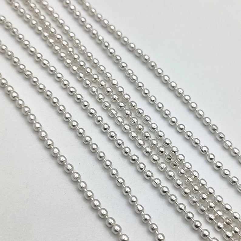 2mm Ball Chain – Gold, Silver & Rose Gold Plated Copper | Jewelry Making Chain (1 Meter)
