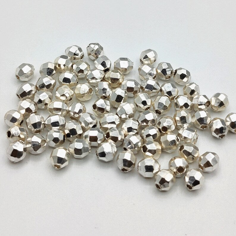 5mm Faceted Spacer Beads – Gold Silver Rose Gold Plated Brass Beads, Jewelry Making Supplies, Spacer Beads Bulk