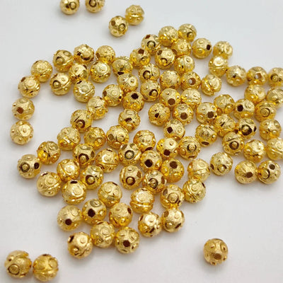 5mm Designer Spacer Beads – Gold Silver Rose Gold Plated Brass Beads, Jewelry Making Supplies, Bulk Spacer Beads