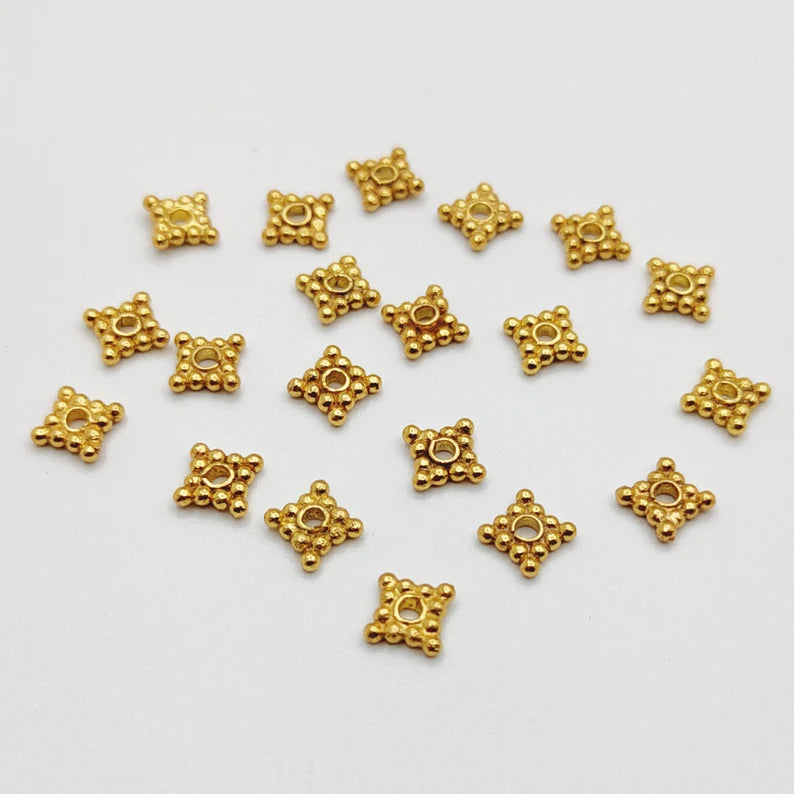 5x1mm Square Spacer Beads – Gold Silver Rose Gold Plated Copper Beads, Jewelry Making Supplies, Flat Spacer Beads