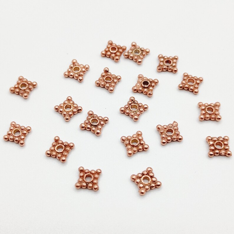 5x1mm Square Spacer Beads – Gold Silver Rose Gold Plated Copper Beads, Jewelry Making Supplies, Flat Spacer Beads