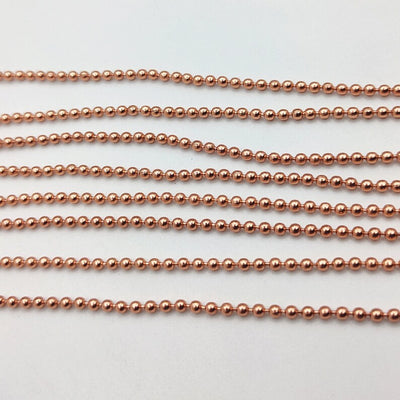 1.5mm Ball Chain – Gold, Silver & Rose Gold Plated Copper | Jewelry Making Chain (1 Meter)