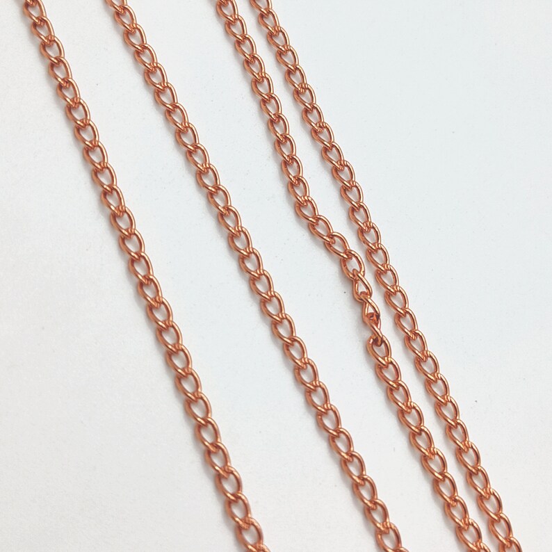 Flat Curb Extender Chain 2.5×3mm – Gold, Silver & Rose Gold Plated Copper | Jewelry Making Chain (1 Meter)