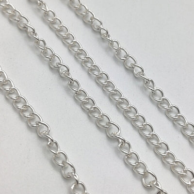 Flat Curb Extender Chain 2.5×3mm – Gold, Silver & Rose Gold Plated Copper | Jewelry Making Chain (1 Meter)
