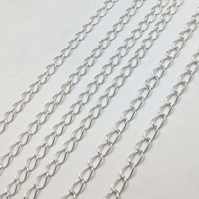 Flat Curb Extender Chain 3x4mm – Gold, Silver & Rose Gold Plated Copper | Jewelry Making Chain (1 Meter)