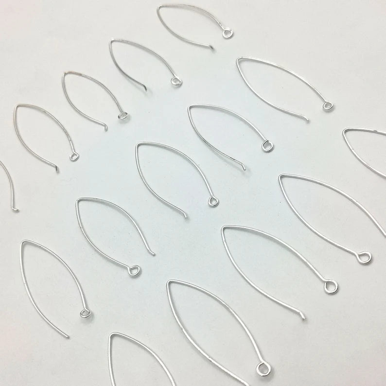 5 Pairs Copper V Shape Earring Hooks – Gold, Silver & Rose Gold Plated | E-Coated Jewelry Findings (Copy)