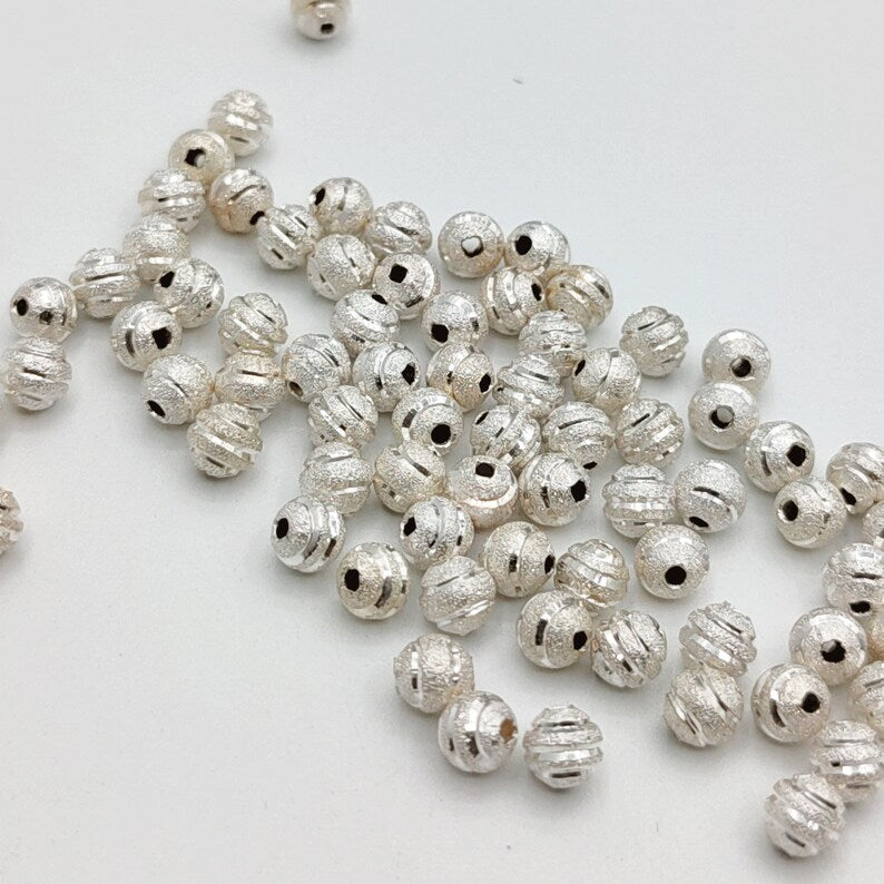5mm CNC Designer Spacer Beads – Gold Silver Rose Gold Plated Brass Beads, Jewelry Making Supplies, Bulk Spacer Beads