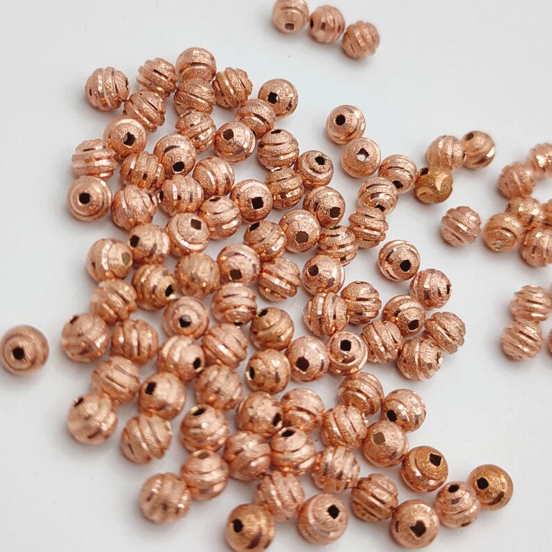 5mm CNC Designer Spacer Beads – Gold Silver Rose Gold Plated Brass Beads, Jewelry Making Supplies, Bulk Spacer Beads