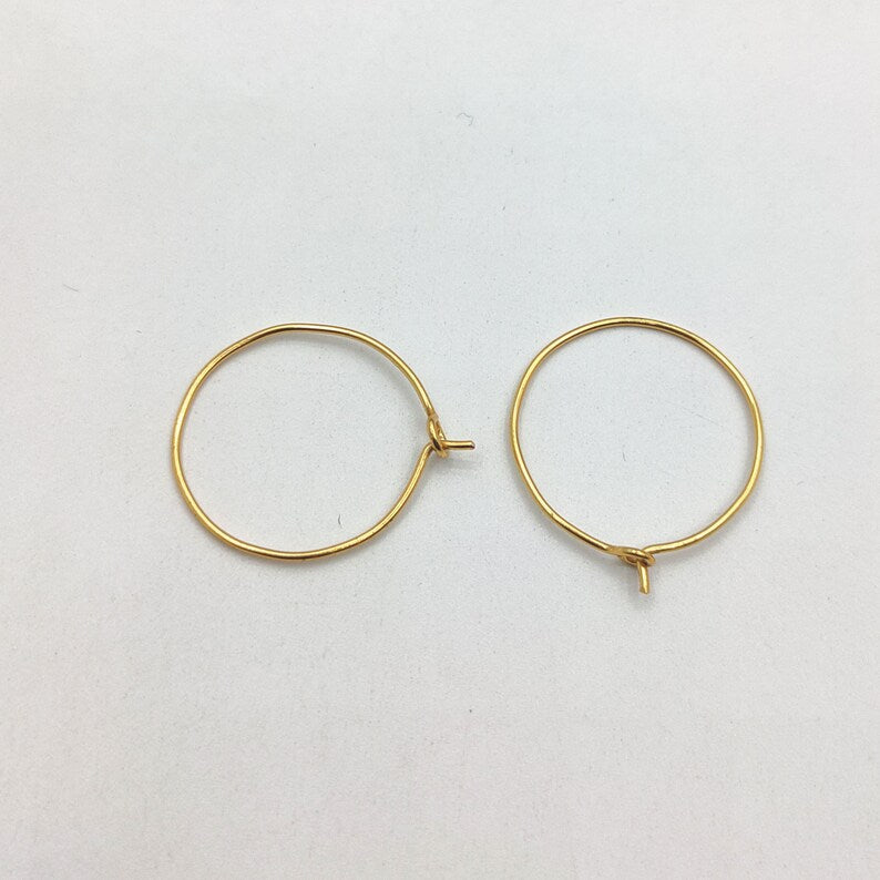 25mm Earring Hoop Findings – Gold, Silver & Rose Gold Plated Copper | 19 Gauge