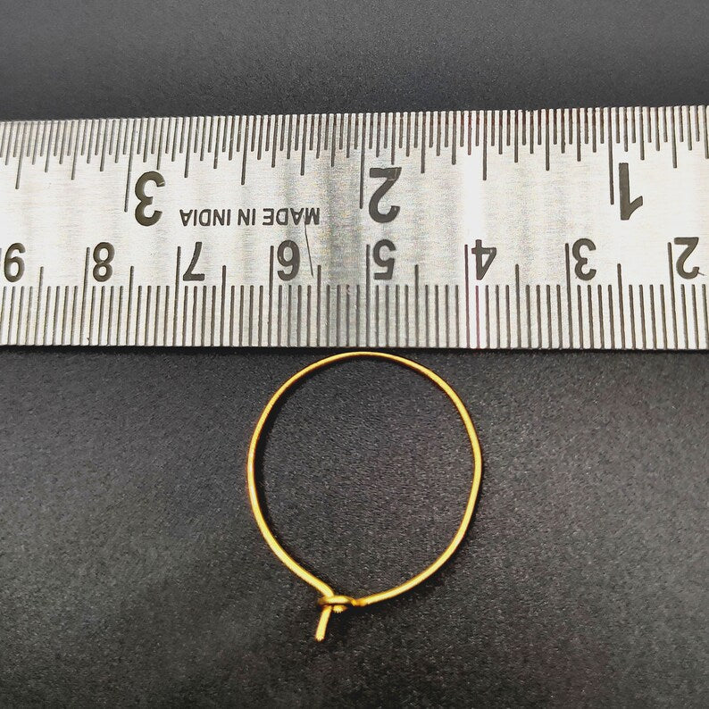 25mm Earring Hoop Findings – Gold, Silver & Rose Gold Plated Copper | 19 Gauge