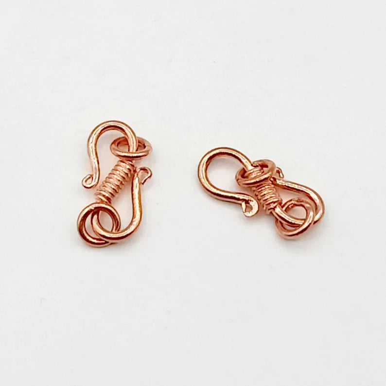 S Hook Lock Clasp with Jump Ring – Gold, Silver & Rose Gold Plated | Jewelry Making Findings (2 Pcs)