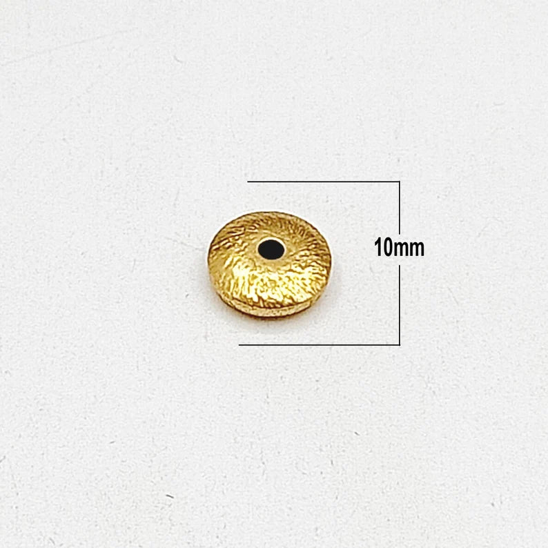 10mm Brushed Spacer Beads – Gold Silver Rose Gold Plated Copper Beads, Jewelry Making Supplies, Designer Spacer Beads