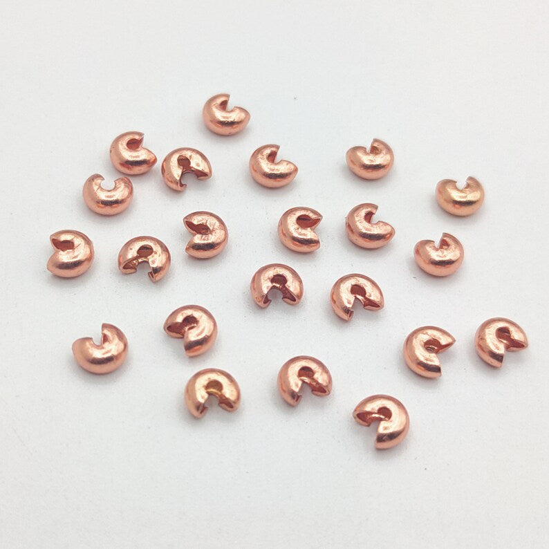 5mm Crimp Covers – Gold, Silver, Rose Gold & Black Plated | Jewelry Making Findings