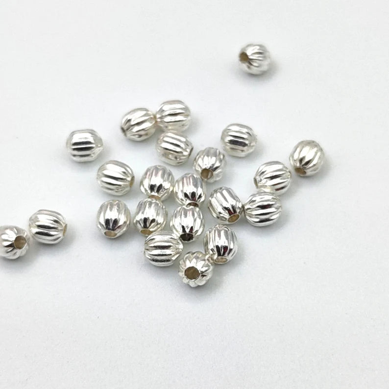 4mm Pumpkin Spacer Beads – Gold Silver Rose Gold Plated Brass Beads, Jewelry Making Supplies, Bulk Spacer Beads