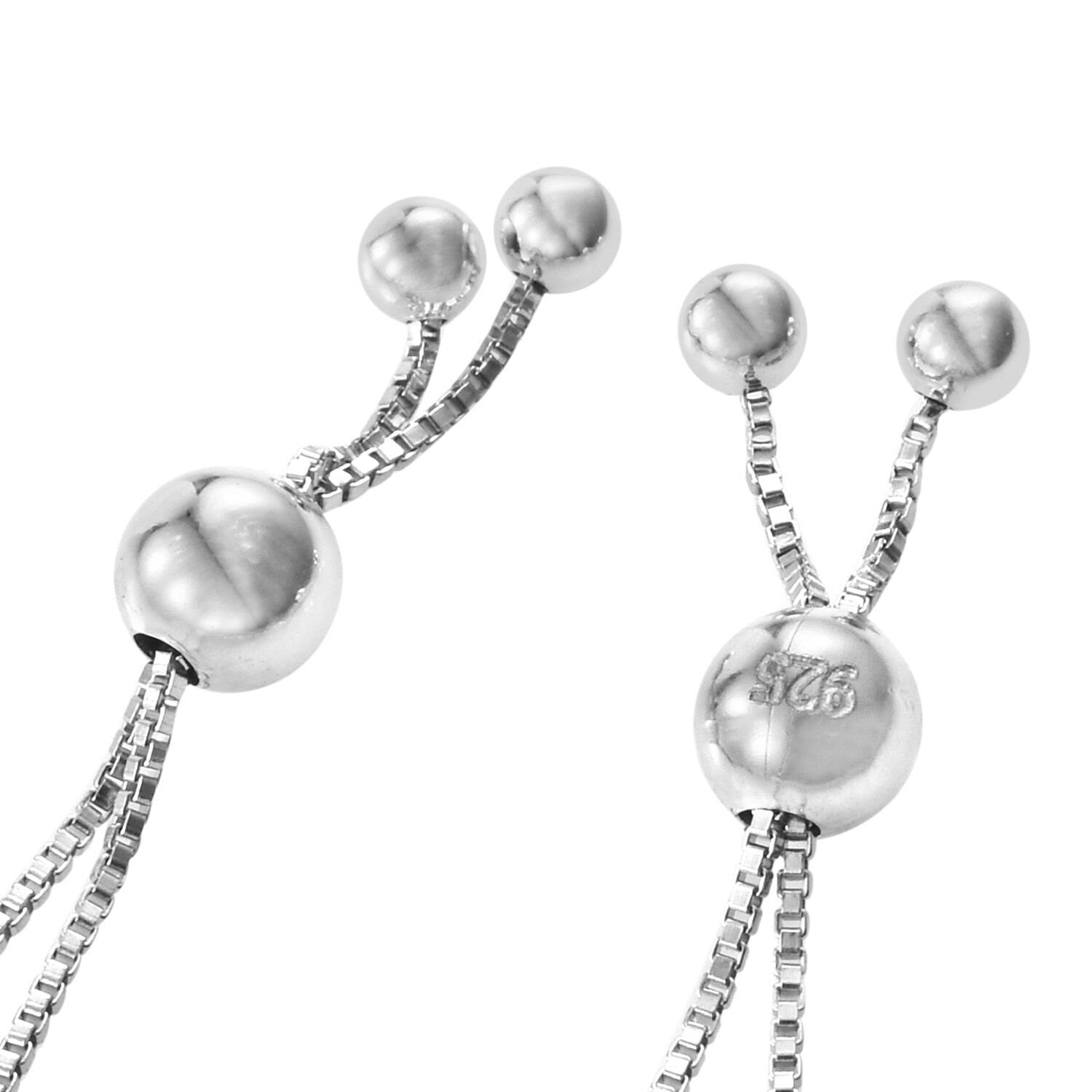 92.5 Sterling Silver 0.9mm Box Chain Slider Bolo Bracelet Base – Adjustable Slide Bracelet with Slider Clasp (4–8 Inch, Silver/Rose Gold/Yellow Gold)