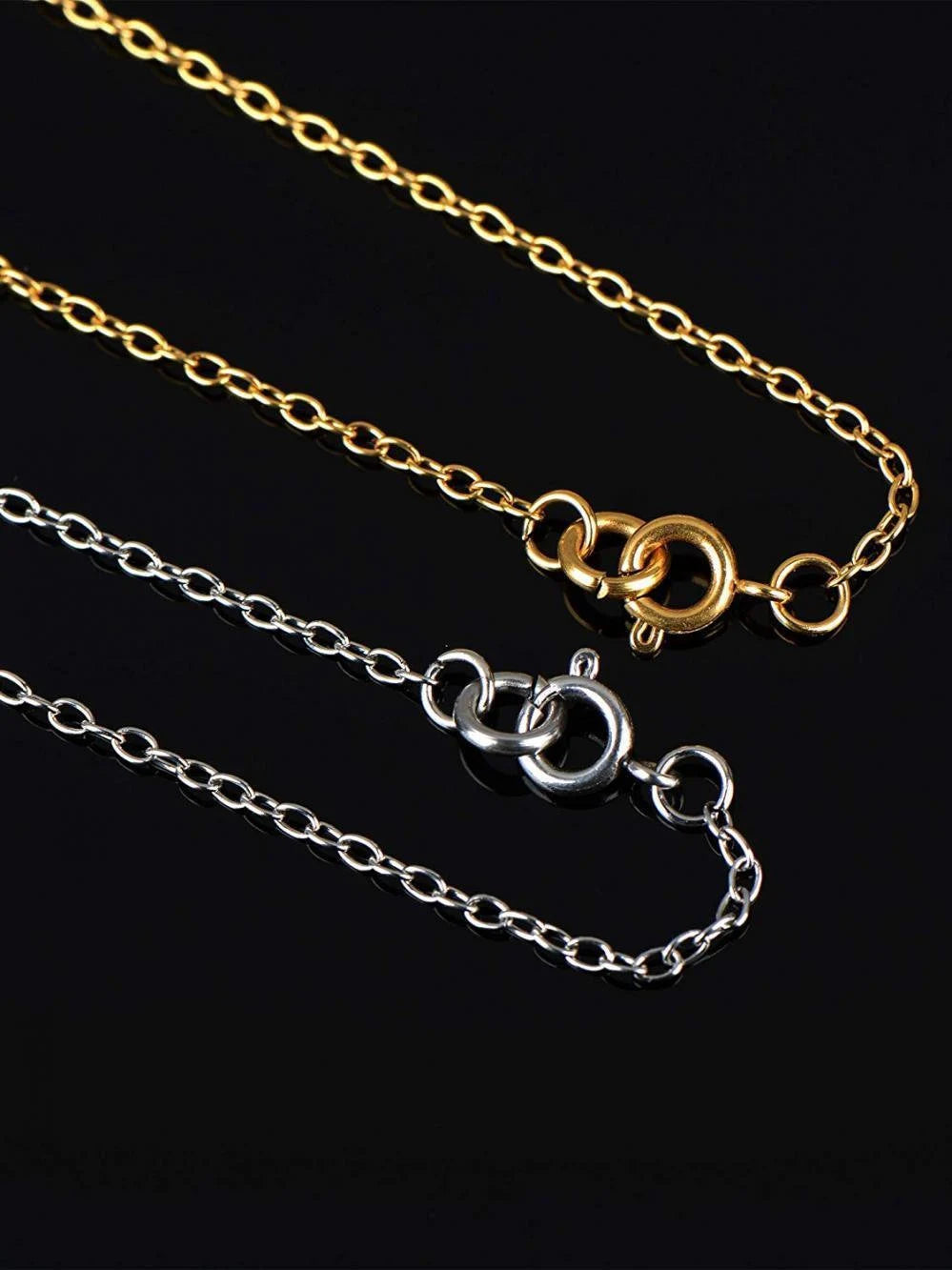 92.5 Sterling Silver Necklace Extender Chain – Spring Lock Clasp Bracelet & Necklace Extension Chain (2–6 Inch, Silver/Gold)