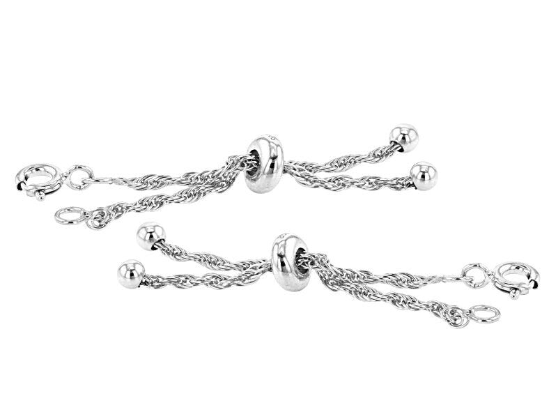 92.5 Sterling Silver Rope Chain Slider Bracelet Base – Adjustable Bolo Bracelet with Slider Clasp (4–8 Inch, Silver/Gold/Rose Gold)