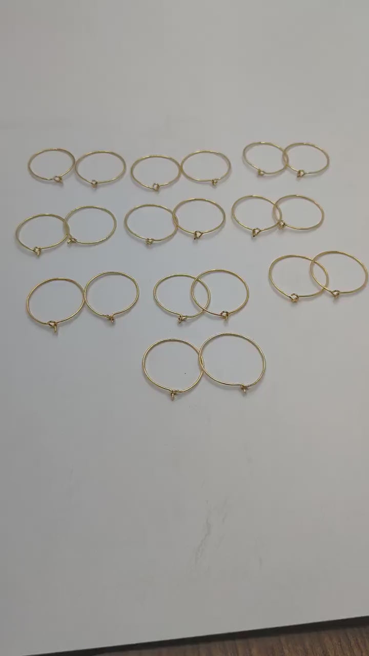 25mm Earring Hoop Findings – Gold, Silver & Rose Gold Plated Copper | 19 Gauge