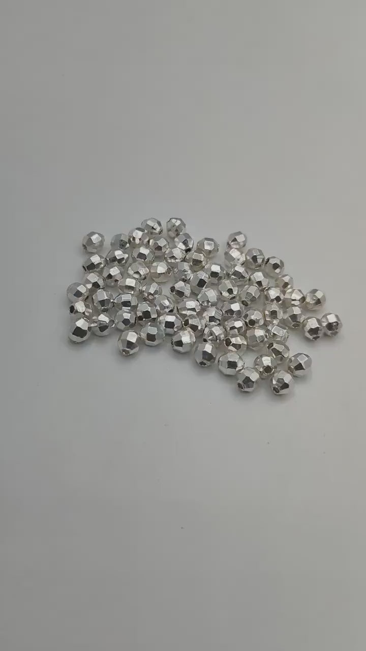 5mm Faceted Spacer Beads – Gold Silver Rose Gold Plated Brass Beads, Jewelry Making Supplies, Spacer Beads Bulk
