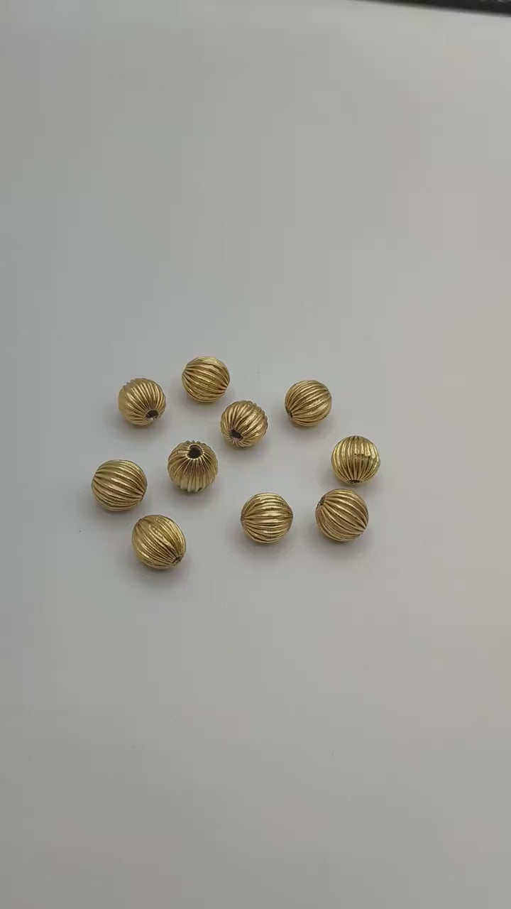 4mm Pumpkin Spacer Beads – Gold Silver Rose Gold Plated Brass Beads, Jewelry Making Supplies, Bulk Spacer Beads