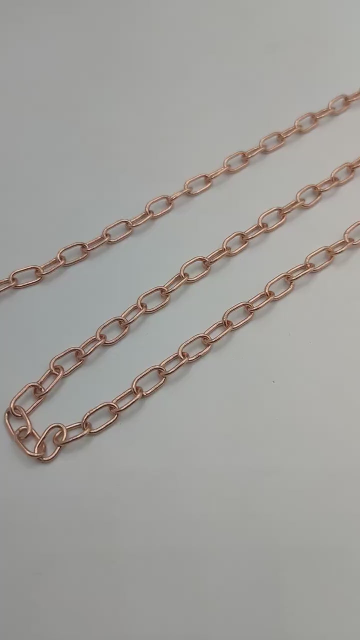 Oval Link Chain 4×6mm – Gold, Silver & Rose Gold Plated Copper | Jewelry Making Chain (1 Meter)