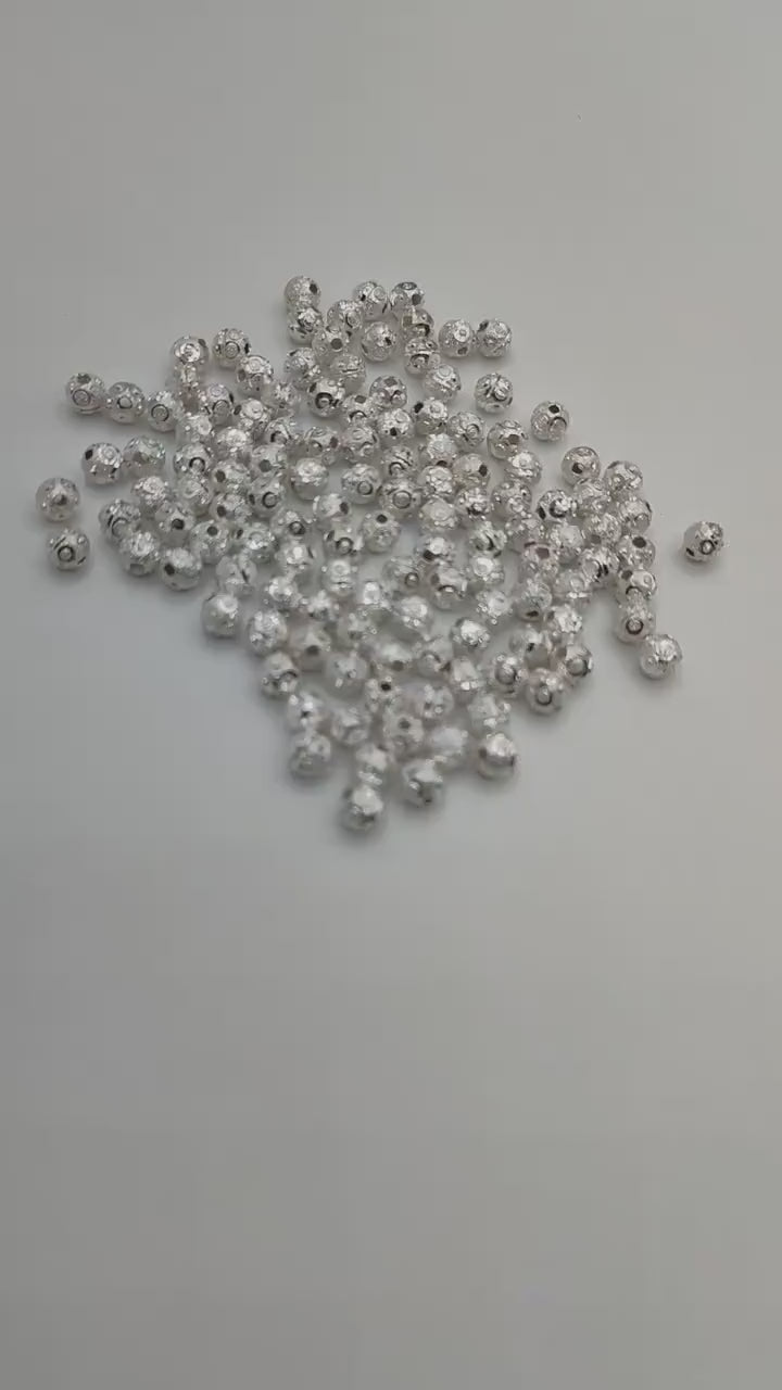 5mm Designer Spacer Beads – Gold Silver Rose Gold Plated Brass Beads, Jewelry Making Supplies, Bulk Spacer Beads