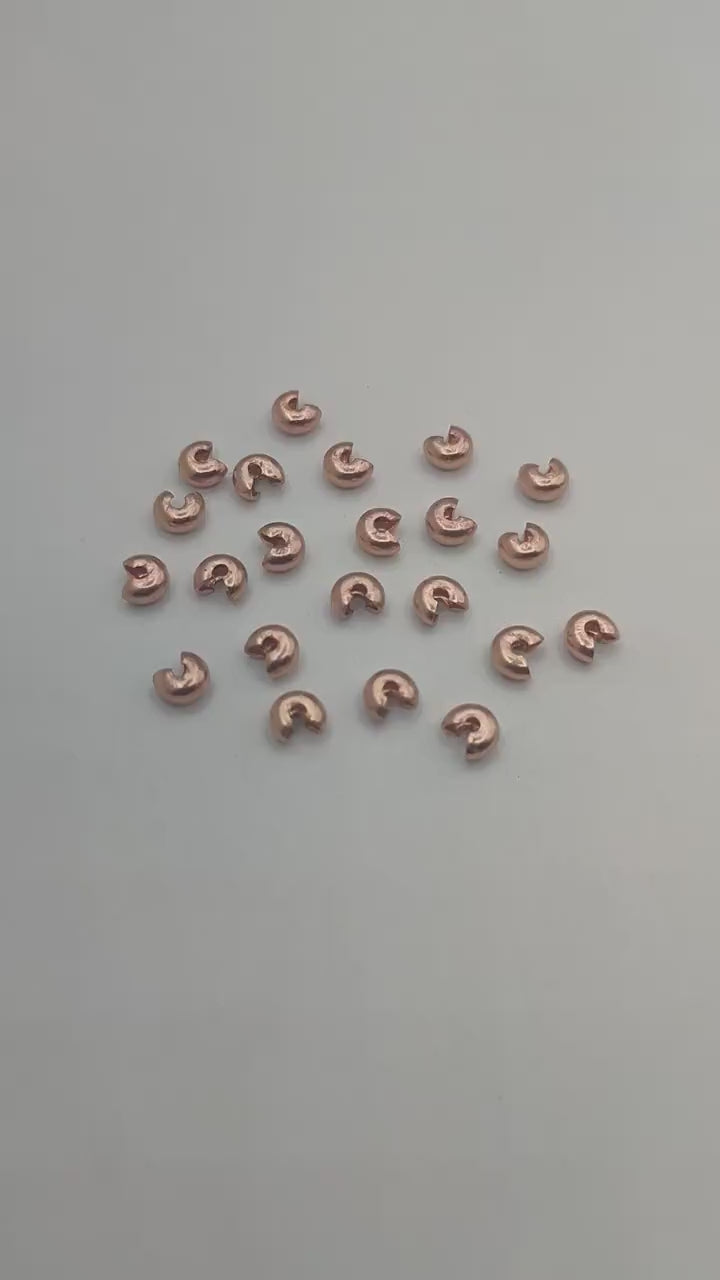 5mm Crimp Covers – Gold, Silver, Rose Gold & Black Plated | Jewelry Making Findings