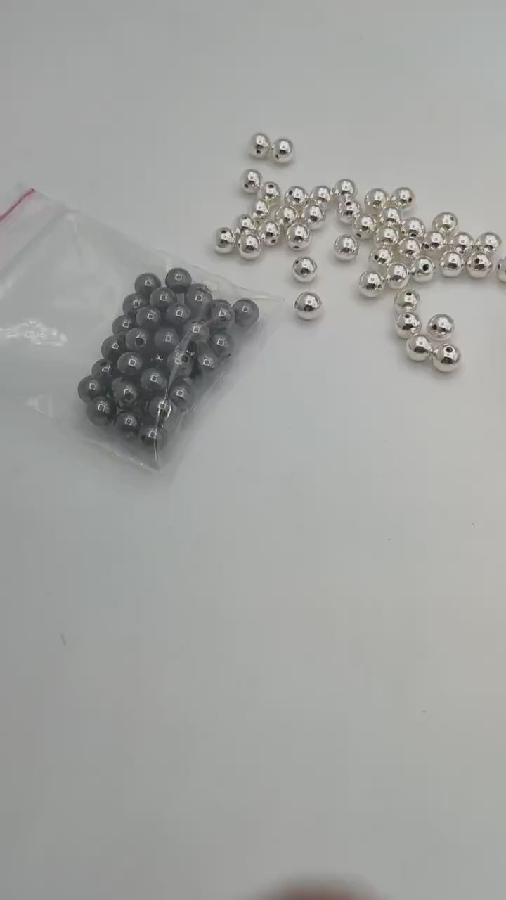 6mm Ball Spacer Beads – Gold Silver Rose Gold Black Plated Copper Beads, Jewelry Making Supplies, Round Spacer Beads