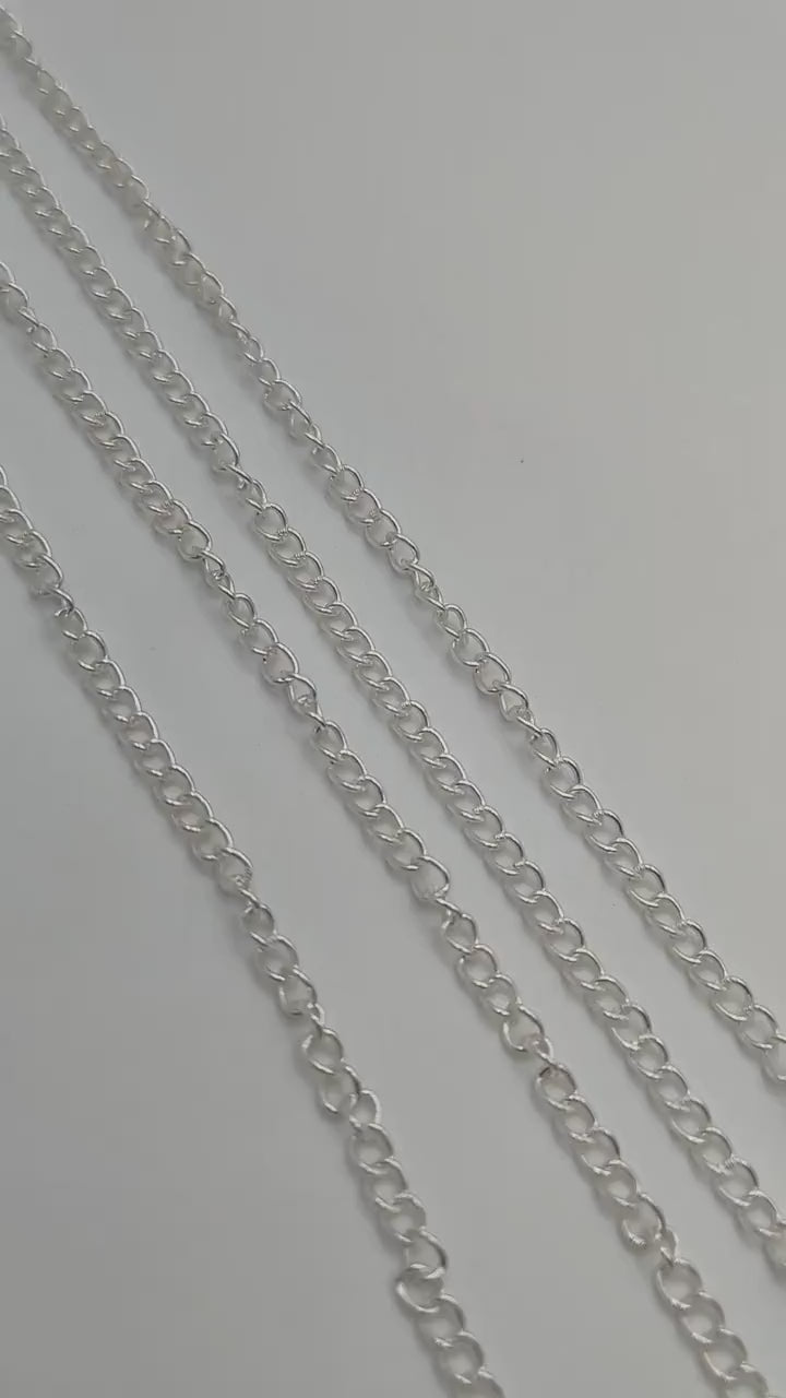 Flat Curb Extender Chain 2.5×3mm – Gold, Silver & Rose Gold Plated Copper | Jewelry Making Chain (1 Meter)