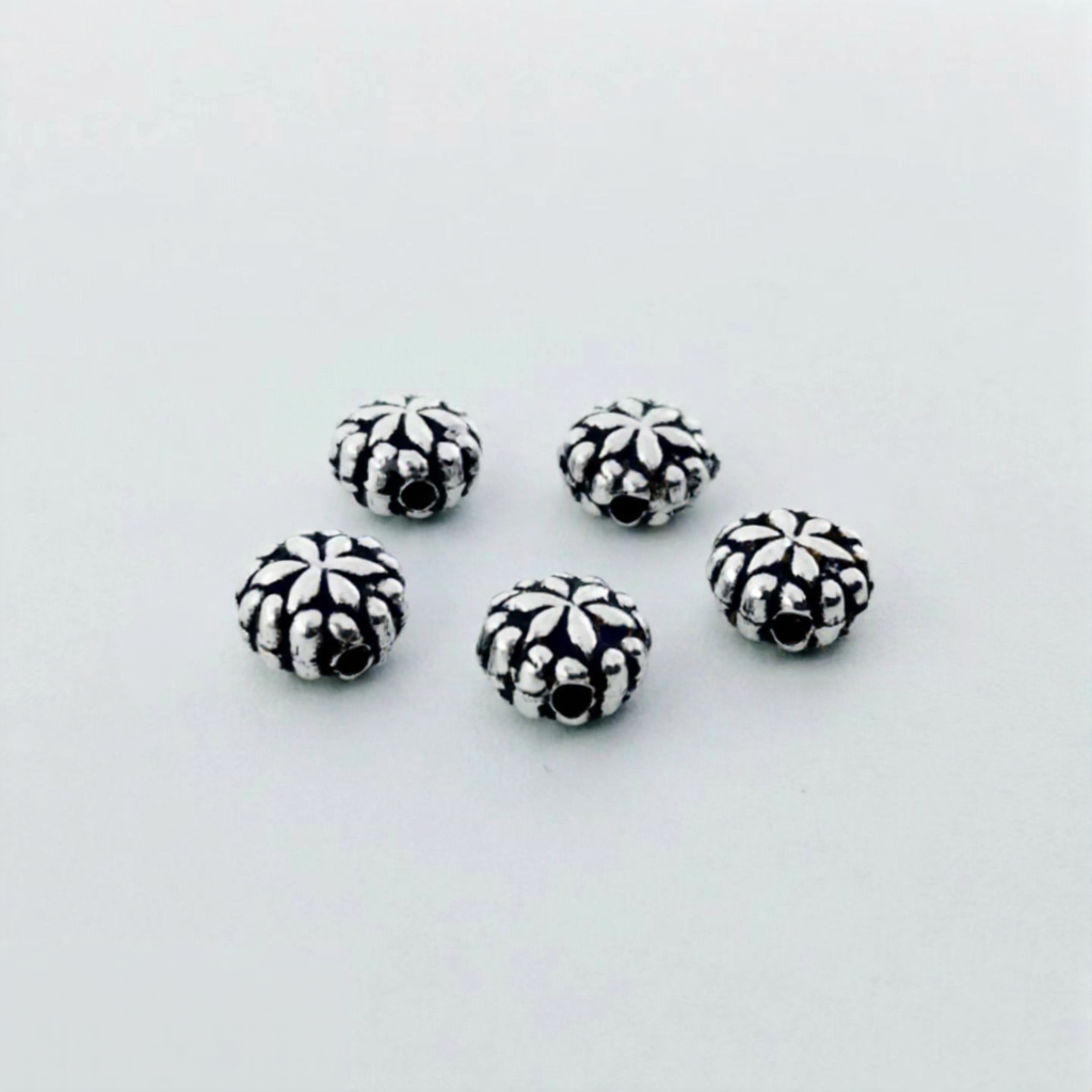925 Sterling Silver Lotus Dome Spacer Bead – 6mm Jewelry Making Bead