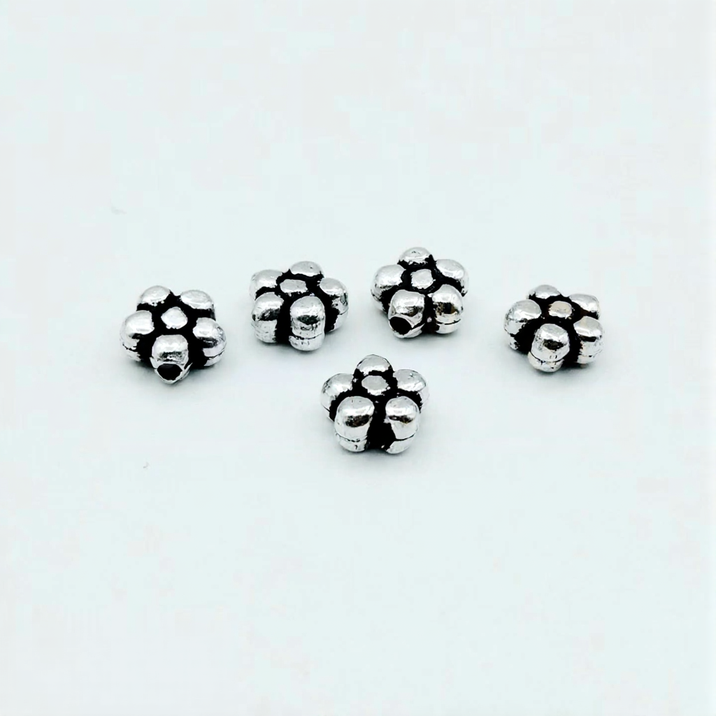 925 Sterling Silver Flower Spacer Bead – 6mm Jewelry Making Bead